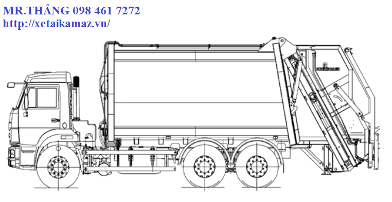 XE ÉP RÁC KAMAZ 65115 ( 6X4), 12 TẤN, DUNG TÍCH 20 M3