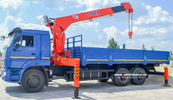 Xe tải cẩu Kamaz 65117 (6x4), cẩu Dinex 7 tấn